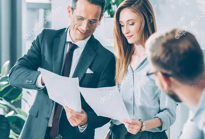 People working office inclusion equity white people, asian and black people